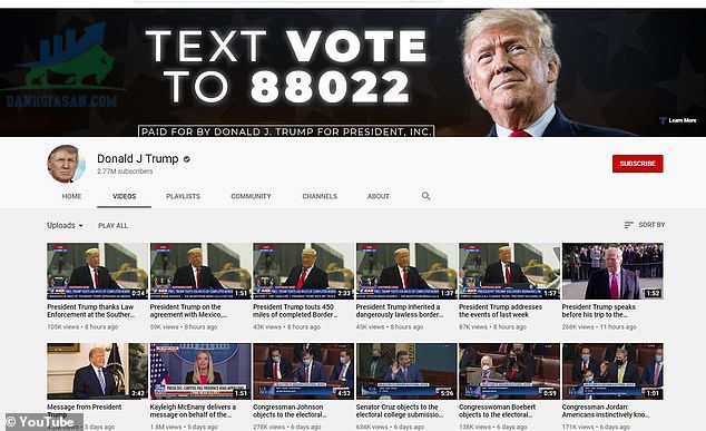 YouTube đang kéo dài thời gian tạm ngừng kênh của Tổng thống Donald Trump