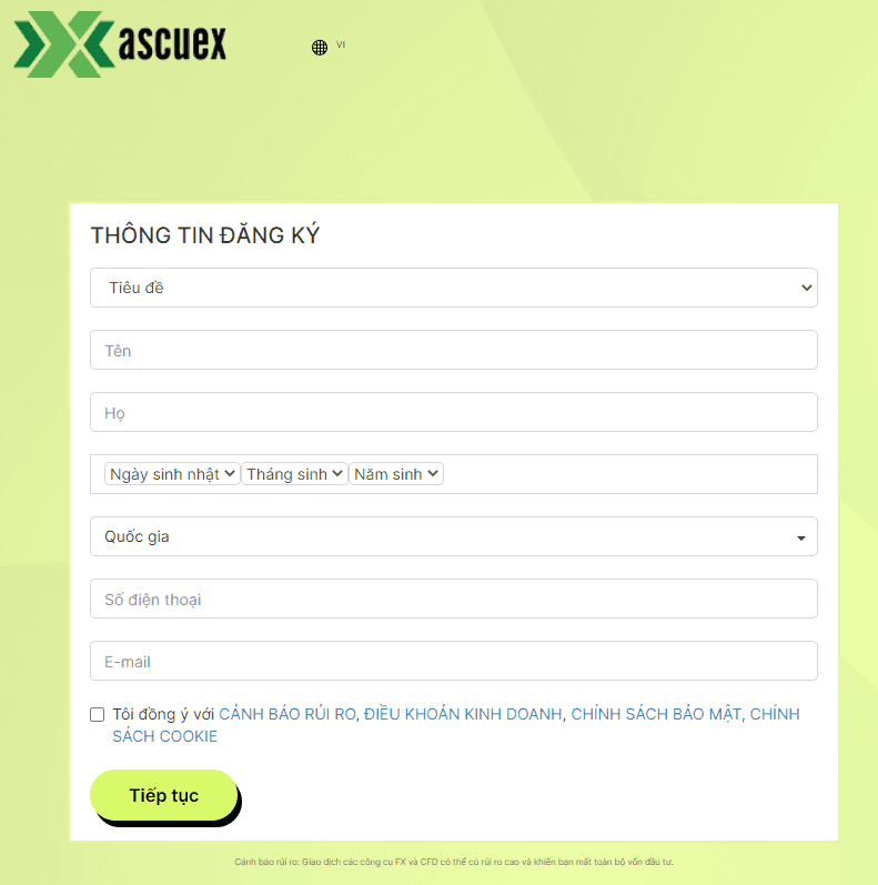 3 bước đăng ký tài khoản tại sàn giao dịch Ascuex 2