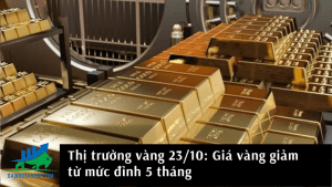 Giá vàng giảm từ mức đỉnh 5 tháng