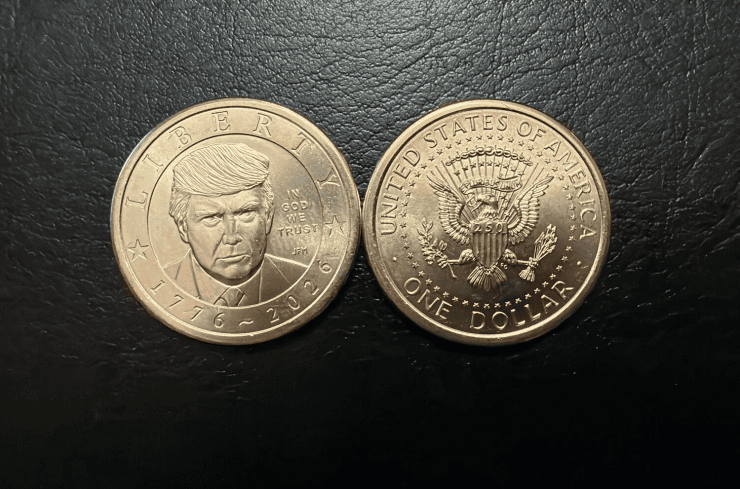 Đồng xu 1 USD có hình Tổng thống Donald Trump