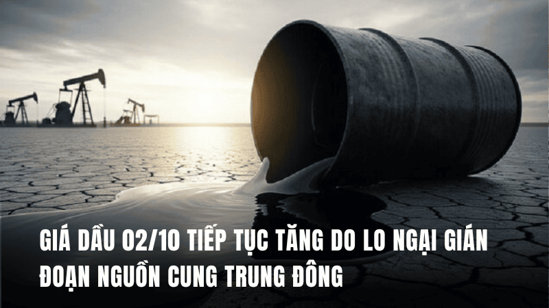 Giá dầu 02/10 tiếp tục tăng do lo ngại gián đoạn nguồn cung Trung Đông