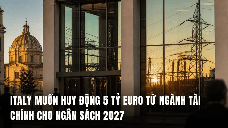 Italy muốn huy động 5 tỷ euro từ ngành tài chính cho ngân sách 2027